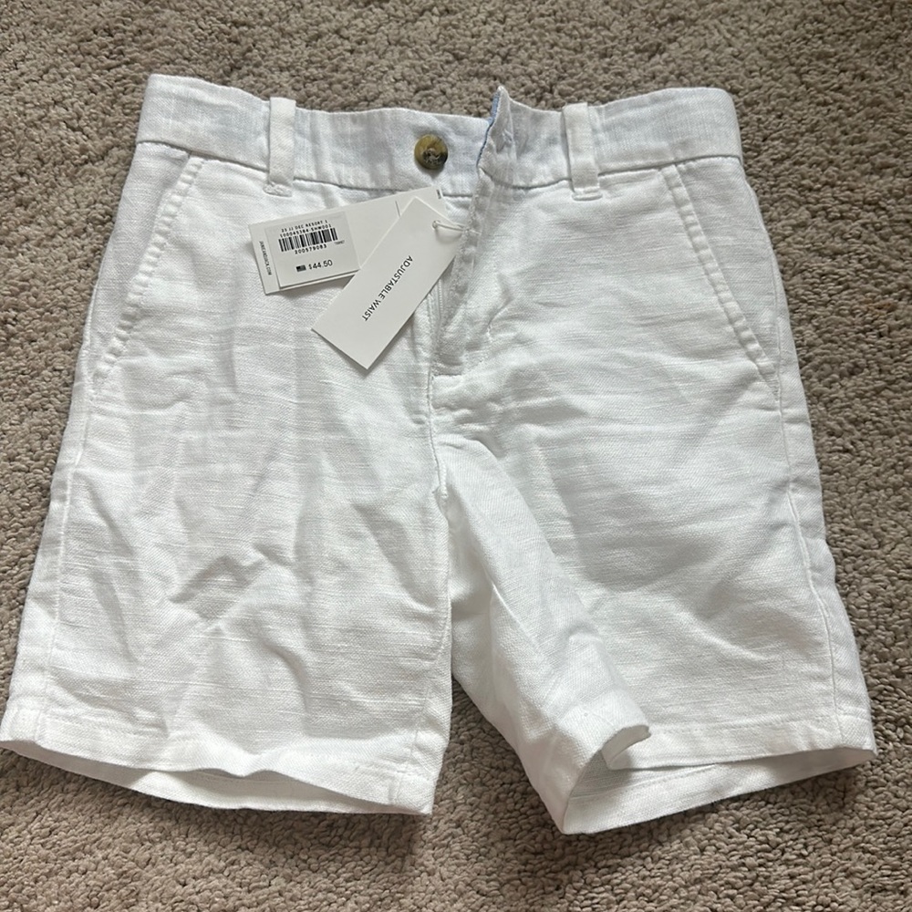 5T Janie and Jack white linen shorts
